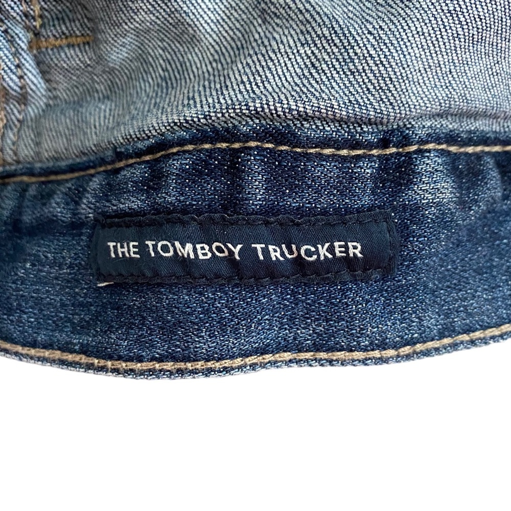 Lucky Brand Tomboy Trucker Jean Jacket Women's Size Medium Blue Denim Distressed - Picture 7 of 9